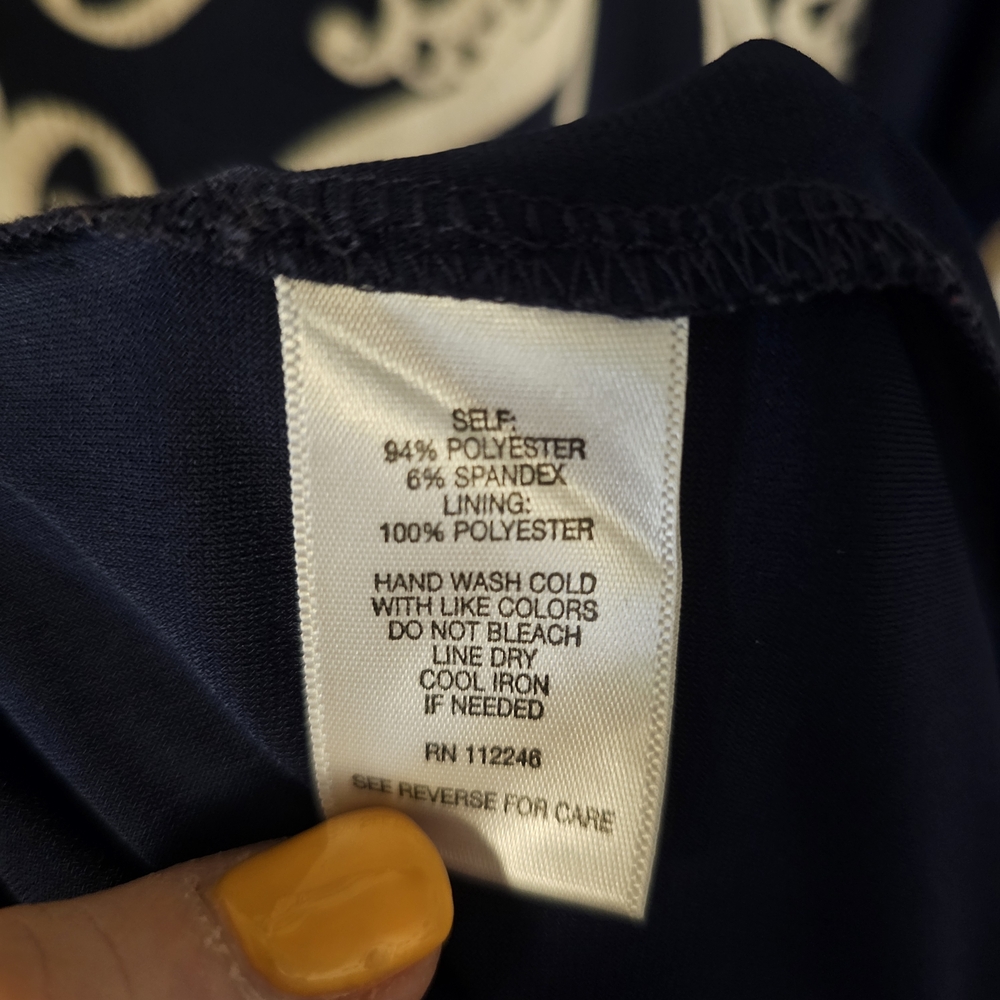 Sami & Jo Navy and white pattern Dress 2x - Picture 4 of 5